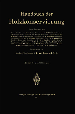 Handbuch der Holzkonservierung von Scheibe,  Richard, Troschel,  Ernst