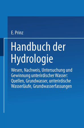Handbuch der Hydrologie von Prinz,  Emil