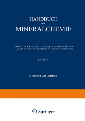 Handbuch der Mineralchemie von Doelter,  C., Leitmeier,  H.