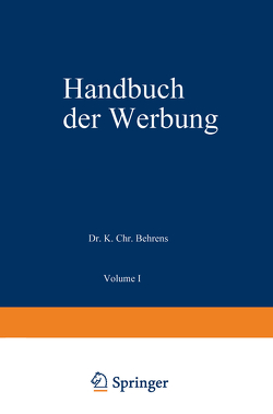 Handbuch der Werbung von Behrens,  Karl Christian