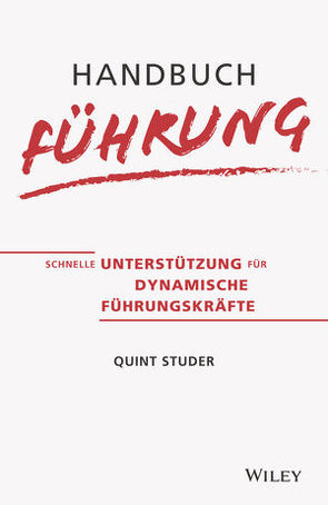 Handbuch Führung von Arend-Wagener,  Kirsten, Studer,  Quint