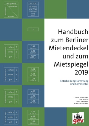 Handbuch zum Berliner Mietendeckel und zum Mietspiegel 2019 von Beck,  Hans-Joachim, Martini,  Tom, Scheidacker,  Tobias, Schuberth,  Ekart