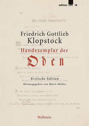 Handexemplar der »Oden« von Klopstock,  Friedrich Gottlieb, Müller,  Marit