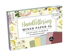 Handlettering Mixed Paper Block Cottage Dreams – Gelb, Grün, Blau, Rosa, Rot – A5 von Blum,  Ludmila, frechverlag