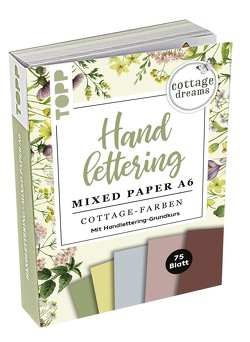 Handlettering Mixed Paper Block Cottage Dreams – Gelb, Grün, Blau, Rosa, Rot – A6 von Blum,  Ludmila