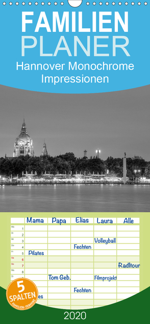 Hannover Monochrome Impressionen – Familienplaner hoch (Wandkalender 2020 , 21 cm x 45 cm, hoch) von Hasche,  Joachim