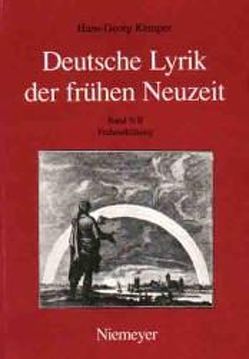 Hans-Georg Kemper: Deutsche Lyrik der frühen Neuzeit / Frühaufklärung von Kemper,  Hans-Georg