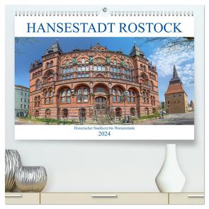 Hansestadt Rostock Historischer Stadtkern bis Warnemünde (hochwertiger Premium Wandkalender 2024 DIN A2 quer), Kunstdruck in Hochglanz von / pixs:sell@Adobe Stock,  pixs:sell@fotolia