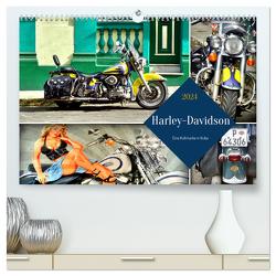 Harley-Davidson – Eine Kultmarke in Kuba (hochwertiger Premium Wandkalender 2024 DIN A2 quer), Kunstdruck in Hochglanz von von Loewis of Menar,  Henning
