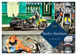 Harley-Davidson – Eine Kultmarke in Kuba (Tischkalender 2024 DIN A5 quer), CALVENDO Monatskalender von von Loewis of Menar,  Henning