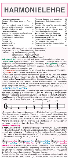 Leporello: Harmonielehre – Die komplette Theorie im Überblick von V. Tichý
