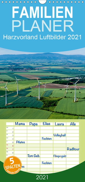 Harzvorland Luftbilder 2021 – Familienplaner hoch (Wandkalender 2021 , 21 cm x 45 cm, hoch) von Schrader,  Ulrich