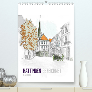 HATTINGEN GEZEICHNET (Premium, hochwertiger DIN A2 Wandkalender 2022, Kunstdruck in Hochglanz) von N.,  N.