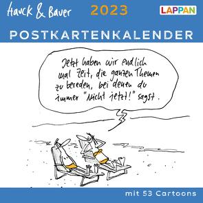 Hauck & Bauer Postkartenkalender 2023: Cartoons zum Aufstellen und Verschicken von Hauck & Bauer