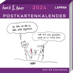 Hauck & Bauer Postkartenkalender 2024: Cartoons zum Aufstellen und Verschicken von Hauck & Bauer
