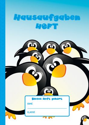 Hausaufgabenheft A5 Pinguine – immerwährend – 1 Woche 2 Seiten