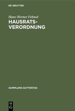 Hausratsverordnung von Fehmel,  Hans-Werner
