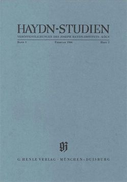 Haydn Studien. Veröffentlichungen des Joseph Haydn-Instituts Köln. Band I, Heft 2, Februar 1966 von Thomas,  Günter