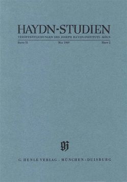 Haydn-Studien. Veröffentlichungen des Joseph Haydn-Instituts, Köln. Band II, Heft 2, Mai 1969 von Feder,  Georg, Steinpreß,  Boris, Thomas,  Günter