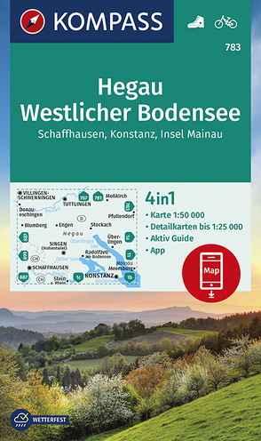 KOMPASS Wanderkarte Hegau Westlicher Bodensee, Schaffhausen, Konstanz, Insel Mainau von KOMPASS-Karten GmbH