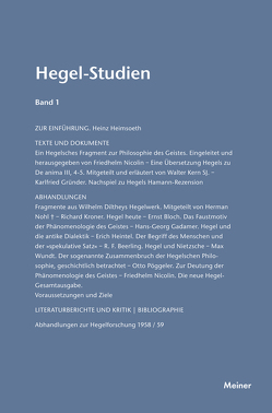 Hegel-Studien Band 1 von Nicolin,  Friedhelm, Pöggeler,  Otto