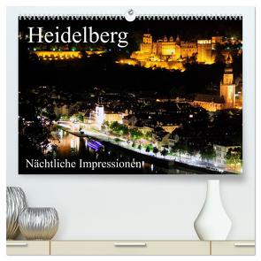 Heidelberg – Nächtliche Impressionen (hochwertiger Premium Wandkalender 2024 DIN A2 quer), Kunstdruck in Hochglanz von Serce,  Mert