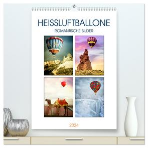 Heißluftballone – Romantische Bilder (hochwertiger Premium Wandkalender 2024 DIN A2 hoch), Kunstdruck in Hochglanz von Brunner-Klaus,  Liselotte