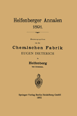 Helfenberger Annalen 1891 von Dieterich,  Eugen