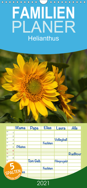 Helianthus – Familienplaner hoch (Wandkalender 2021 , 21 cm x 45 cm, hoch) von Di Chito,  Ursula