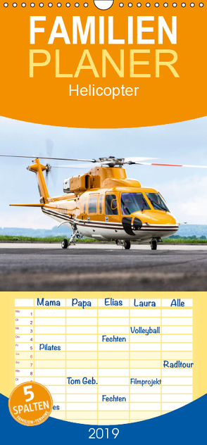 Helicopter – Familienplaner hoch (Wandkalender 2019 , 21 cm x 45 cm, hoch) von Neubert,  Jens