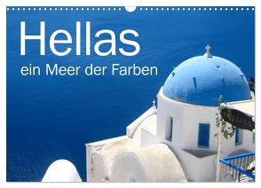 Hellas – ein Meer der Farben (Wandkalender 2024 DIN A3 quer), CALVENDO Monatskalender von Kraemer / diafimin,  Silvia