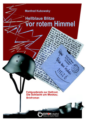 Hellblaue Blitze vor rotem Himmel von Manfred,  Kubowsky