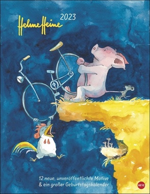 Helme Heine Edition Kalender 2023. Liebevoll illustrierter Wandkalender mit unveröffentlichten Motiven von Helme Heine und seinen Freunden. 34×44 cm. Hochformat von Heine,  Helme, Heye