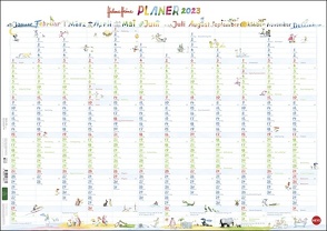 Helme Heine Posterplaner 2023. Liebevoll illustrierter Wand-Kalender mit Helme Heine und seinen Freunden. Praktischer Jahresplaner 2023 zum Eintragen von Heine,  Helme, Heye