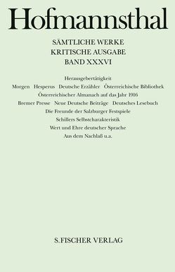Herausgebertätigkeit von Hofmannsthal,  Hugo von, Kaluga,  Katja, Miehe,  Donata, Ritter,  Ellen, Schlaud,  Catherine