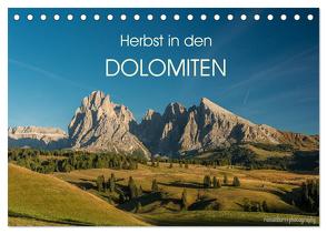 Herbst in den Dolomiten (Tischkalender 2024 DIN A5 quer), CALVENDO Monatskalender von photography,  romanburri