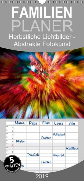 Herbstliche Lichtbilder – Abstrakte Fotokunst – Familienplaner hoch (Wandkalender 2019 , 21 cm x 45 cm, hoch) von Verena Scholze,  Fotodesign