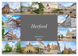 Herford Impressionen (Wandkalender 2024 DIN A2 quer), CALVENDO Monatskalender von Meutzner,  Dirk