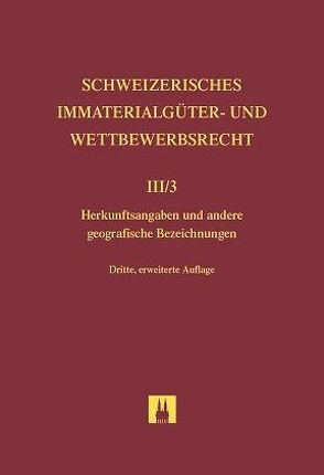 Herkunftsangaben und andere geografische Bezeichnungen von Aschmann,  David, Bundi,  Marco, Schmidt,  Benedikt, Simon,  Jürg, Streuli-Youssef,  Magda