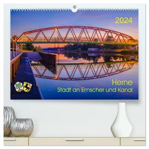 Herne: Stadt an Emscher und Kanal (hochwertiger Premium Wandkalender 2024 DIN A2 quer), Kunstdruck in Hochglanz von Fritsche,  Klaus