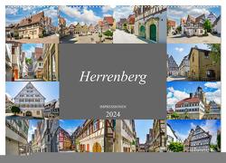 Herrenberg Impressionen (Wandkalender 2024 DIN A2 quer), CALVENDO Monatskalender von Meutzner,  Dirk