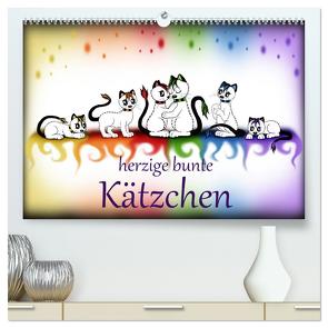 herzige bunte Kätzchen (hochwertiger Premium Wandkalender 2024 DIN A2 quer), Kunstdruck in Hochglanz von Haberhauer,  Petra