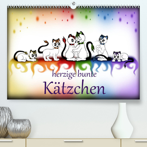herzige bunte Kätzchen (Premium, hochwertiger DIN A2 Wandkalender 2023, Kunstdruck in Hochglanz) von Haberhauer,  Petra