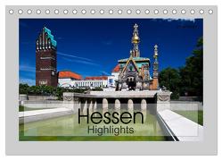 Hessen Highlights (Tischkalender 2024 DIN A5 quer), CALVENDO Monatskalender von boeTtchEr,  U