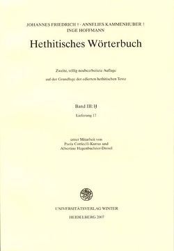 Hethitisches Wörterbuch von Cotticelli-Kurras,  Paola, Friedrich,  Johannes, Hagenbuchner-Dresel,  Albertine, Kammenhuber,  Annelies
