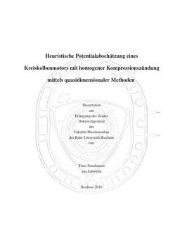 Heuristische Potentialabschätzung eines Kreiskolbenmotors mit homogener Kompressionszündung mittels quasidimensionaler Methoden von Simshäuser,  Timo