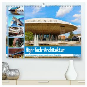 High-Tech-Architektur – Impressionen eines modernen Baustils (hochwertiger Premium Wandkalender 2024 DIN A2 quer), Kunstdruck in Hochglanz von Müller,  Christian