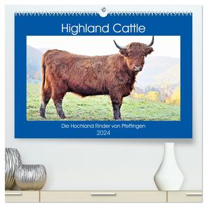 Highland Cattle, die Hochlandrinder aus Pfeffingen (hochwertiger Premium Wandkalender 2024 DIN A2 quer), Kunstdruck in Hochglanz von Geiger,  Günther