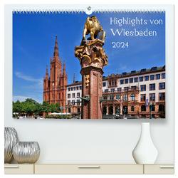 Highlights von Wiesbaden (hochwertiger Premium Wandkalender 2024 DIN A2 quer), Kunstdruck in Hochglanz von Bodenstaff,  Petrus