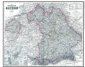 Hist. Karte: Das Königreich Bayern 1864 (pano) von Gräf,  A., Weiland,  C.F.